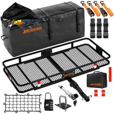 Mockins 60"x20"x6" Trailer Hitch Cargo Rack with 16 Cu.Ft. Black Cargo Bag