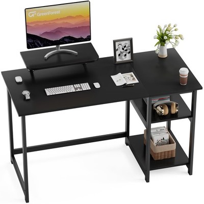 Computer Home Office Desk with Reversible Storage Shelves 100cm Small...