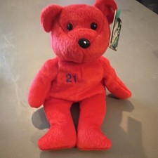 Bammers Sammy Sosa 21 Red Plush Bear 1998 Ages 3 and Up 3-4 4-7 8-11 Years