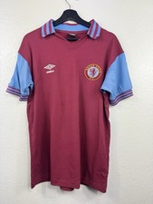 ASTON VILLA ENGLAND 1976/1981 HOME FOOTBALL SHIRT REISSUE SIZE M ADULT