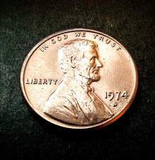 1974-D Lincoln Memorial 1¢ Cent VINTAGE Coin  GOOD Condition  FREE SHIPPING