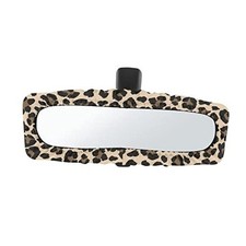 Car Stretchy Rearview Mirror Cover, Dustproof Auto Rear View Brown Leopard