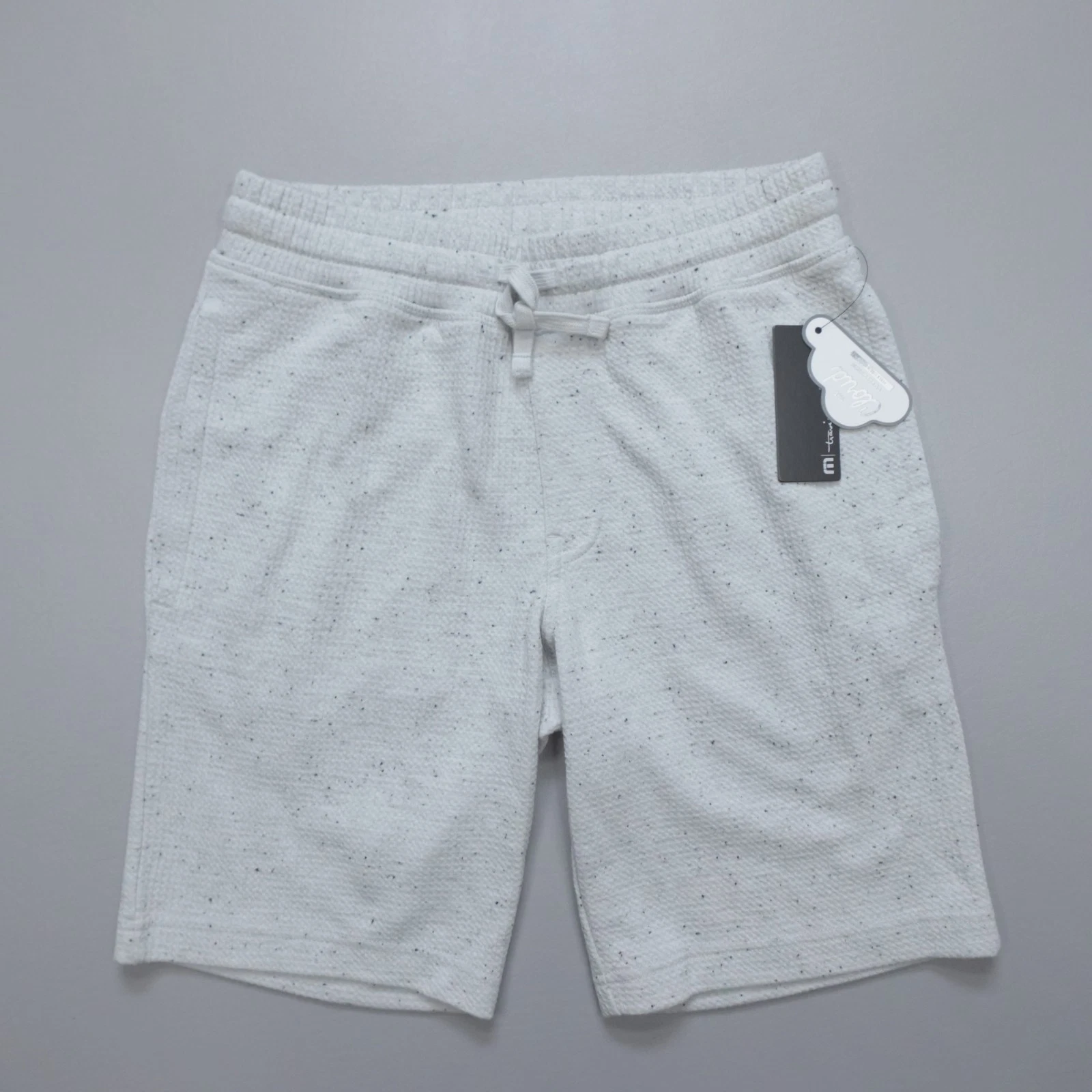 Travis Mathew Cloud Waffle Shorts Heather Light Gray Drawstring Soft Mens Size S