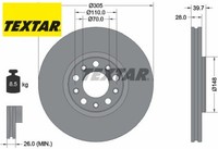 2X Bremsscheibe Textar 92293903 2 Bremsscheiben Vorderachse Vorne