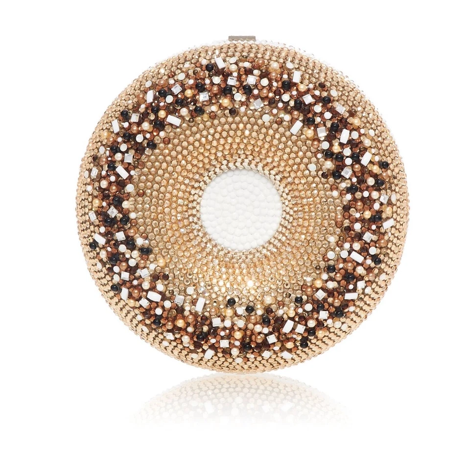 Bolso clutch Judith Leiber Bagel Donut $4995