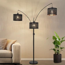 Dimmable Floor Lamp-3 Lights Arc Floor Lamps for Living Room,Modern Tall Standin