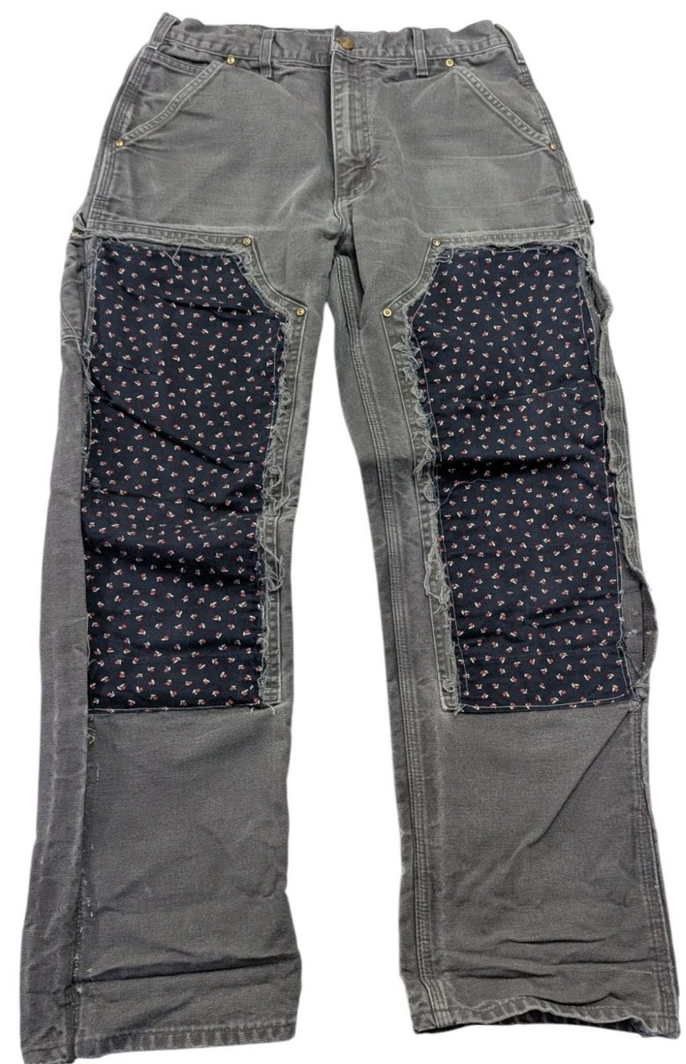 Carhartt Double Knee Pants CUSTOM Artistic Distressed 33x30