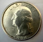Brilliant Uncirculated 1934 Washington Quarter 90% Silver