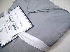 Pottery Barn Teen Gray Micro Fiber Pin Tuck Twin Duvet Cover New