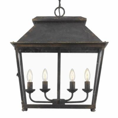 Golden Lighting 0804-4P ABI Abingdon 4 Light 21.25 Inch Antique Black Iron Penda