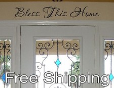 BLESS THIS HOME - vinyl wall decal sticker home door quote art FREE SHIPPING