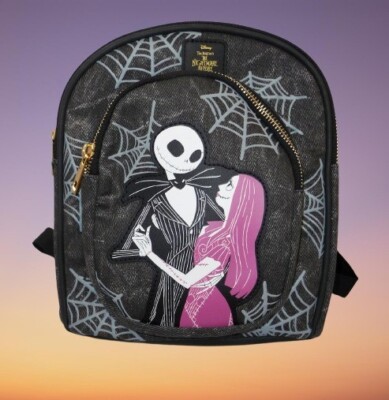 Nightmare Before Christmas Jack & Sally 9.6'' Gray  Backpack New with Tagss