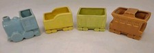 Vintage 4 Piece Shawnee Pottery S.R.R. Train Engine  Cars Ceramic Planters