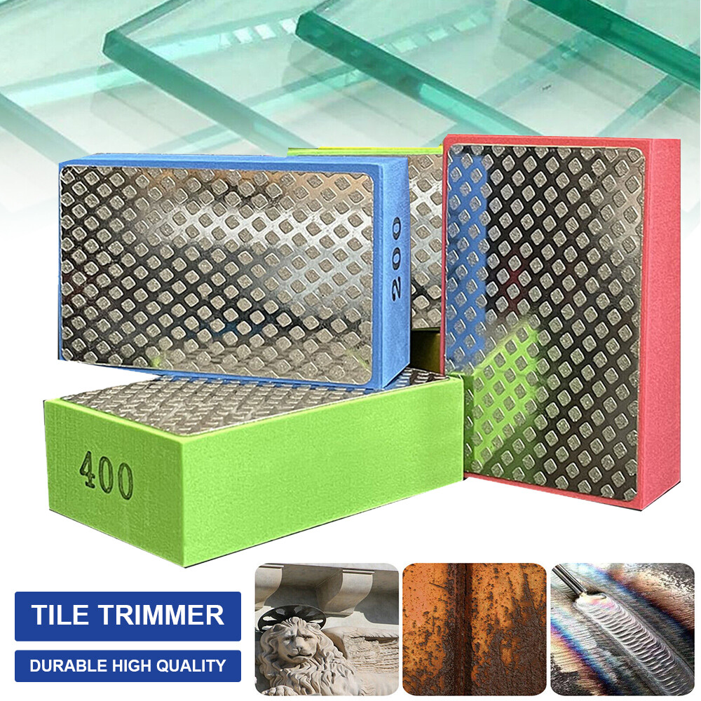 Diamond Sanding Sponge Pads 4-Piece Set - 60 To 400 Grit For Tile, Glass, Wood & Metal Edges - View #3