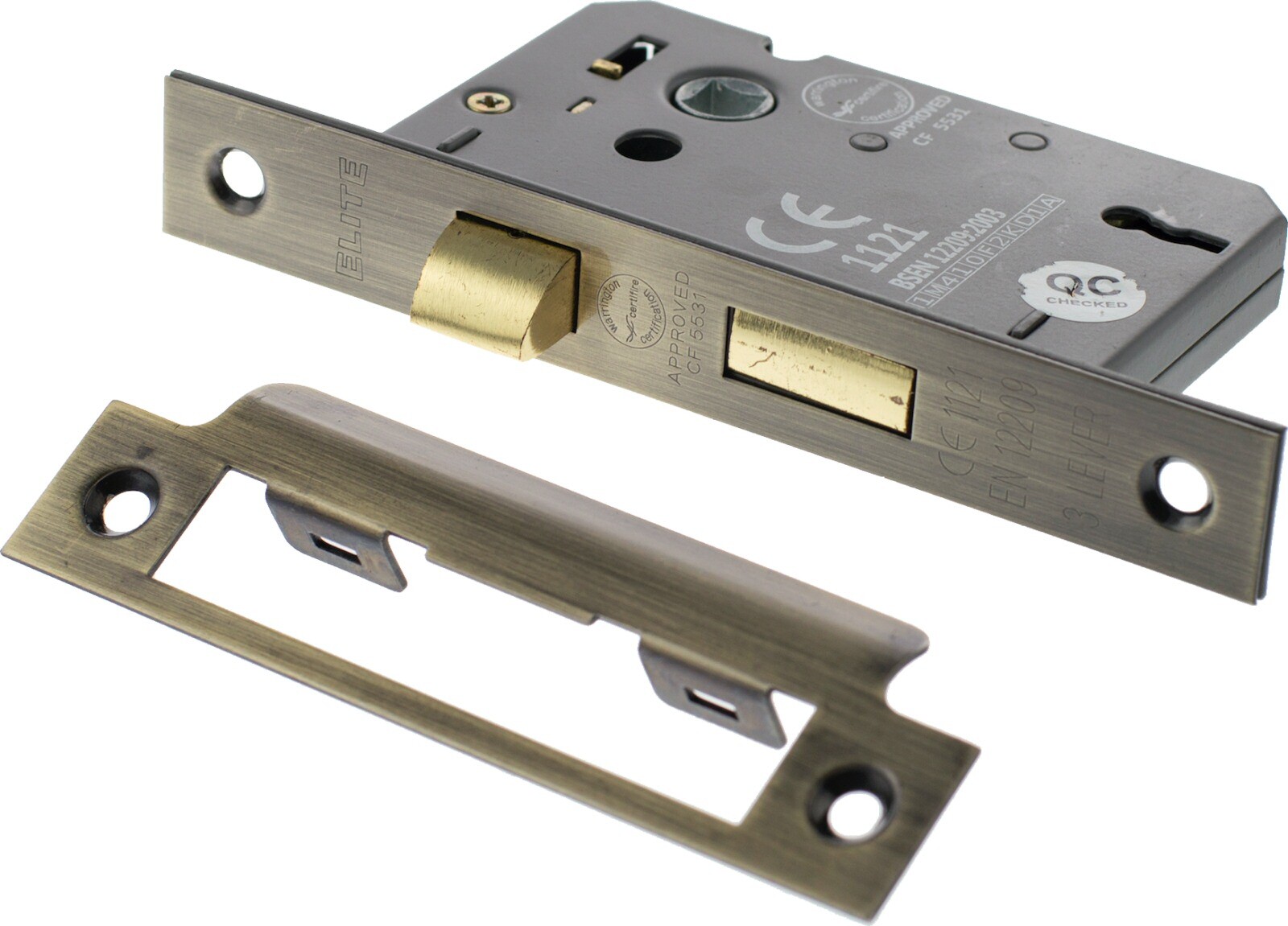 65mm 2.½" FD60 Fire Rated 3Lever Sash Mortice Door Lock Premium UK