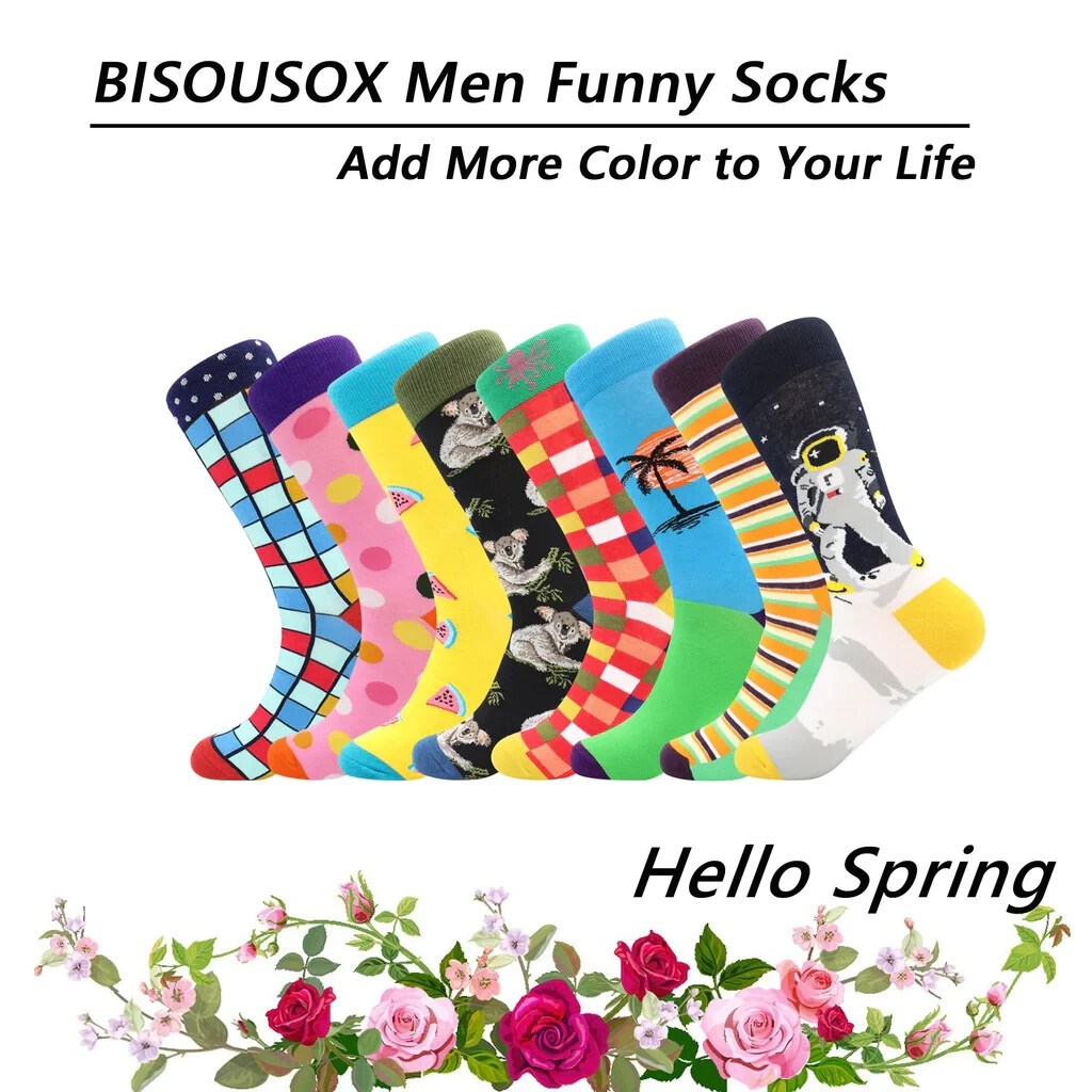 BISOUSOX Men s Fun Dress Socks,Novelty Socks Crazy Socks for Men Funky