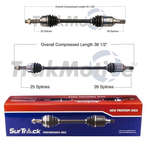 SurTrack Pair Set of 2 Front CV Axle Shafts For Nissan Versa Note