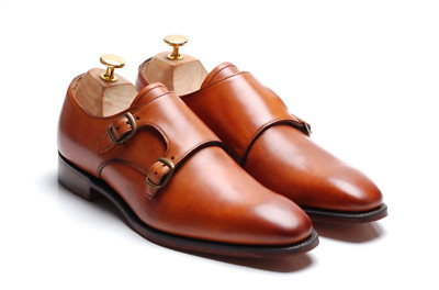 Cheaney Dark Leaf Brown Monk Strap Shoes: `Tiverton` UK 6,5 F US 7,5 EU 40,5