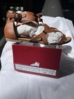 Womens Sandals Breckelle's Brown 8.5  Ruby Gladiator Flats Gold Accents Shoes — photo 1