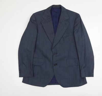 Marks and Spencer Herren Anzugjacke Blau Wollmischung Größe L Reg