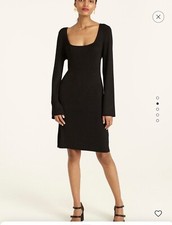 Jcrew Ribbed Squareneck Sweater Dress XS BLACK