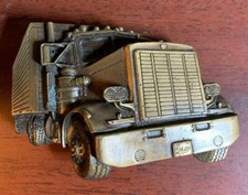 Semi Tractor Truck BELT BUCKLE Vintage 1977 Made in USA Bergamont Brass Works