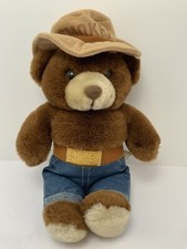 Vintage 80  s Smokey Bear Stuffed Plush with Jeans- Three Bears Excellent