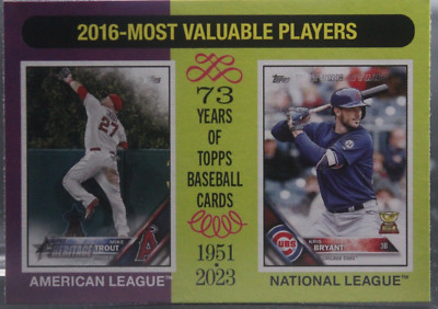 Mike Trout/Kris Bryant (2016 MVPs) - 2024 Topps Heritage #209