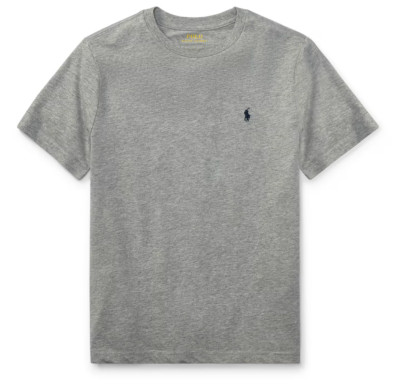 ORIGINAL POLO RALPH LAUREN KINDER S/S CREW T-SHIRT MELIERT GRAU MARINEBLAU PONY ALTER 10/12