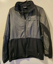 Columbia Boys' Steens Mt II Overlay Fleece Jacket Size XL Two Tone Black/Gray