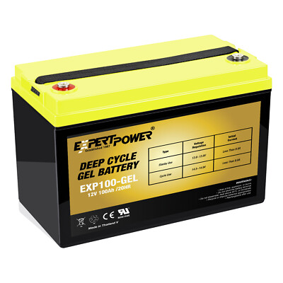 ExpertPower 12V 100AH GEL Deep Cycle AGM for Marine, Solar and Off-the-Grid
