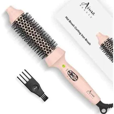 Aima Beauty Ionic Model HT018D Hot Brush Curling Iron Brush pink