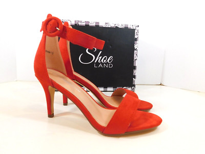 Shoe Land Ambrosia Ankle Strap High Heel Pumps Women's sz 7.5 M Red