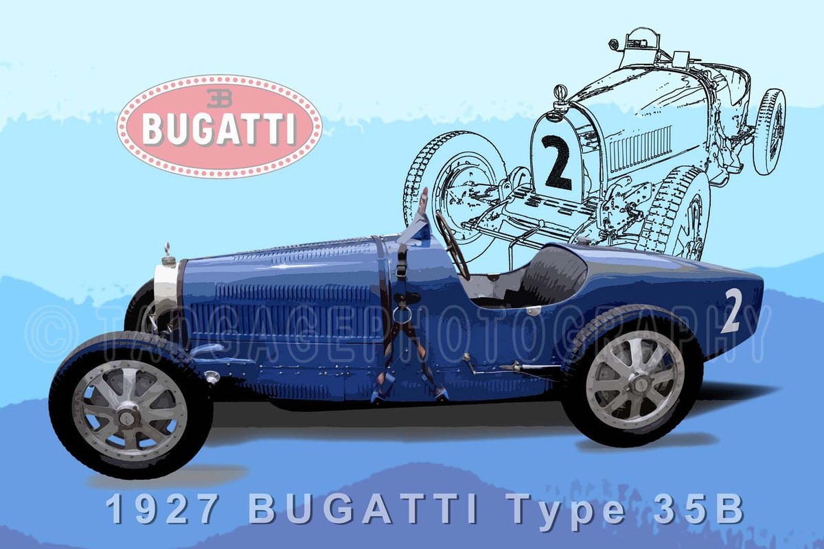 1927 Bugatti Type 35B Formula 1 Grand Prix Vintage Classic Race
