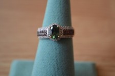 1.60ct Tanzanian Green Apatite /Zircon Ring 14k YG over Sterling Silver Size 7