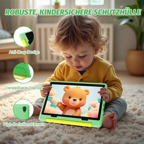 Kinder Tablet 10 Zoll Android 14 Tablets für Kinder 3-12 14+64GB mit Stoßfest - Bild 6 von 7
