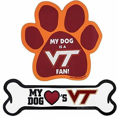 Ncaa Virginia Tech Hokies Paw Print Car Magnet (893613063421)