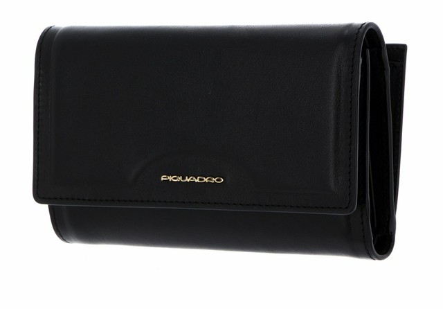 Piquadro Gea Portafogli Donna con patta Pelle Nero | Acquisti Online su eBay