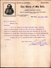 1895 New York - Story of My Life Bishop William Taylor Frank Beard - Letter Head