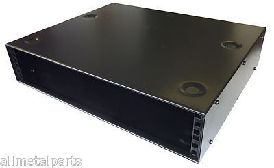 2 HE Rackschrank 400 mm tief 19 Zoll stapelbarer Koffer in schwarz 