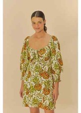 Farm Rio Brazil Pineapple Flower Mini Dress Size L