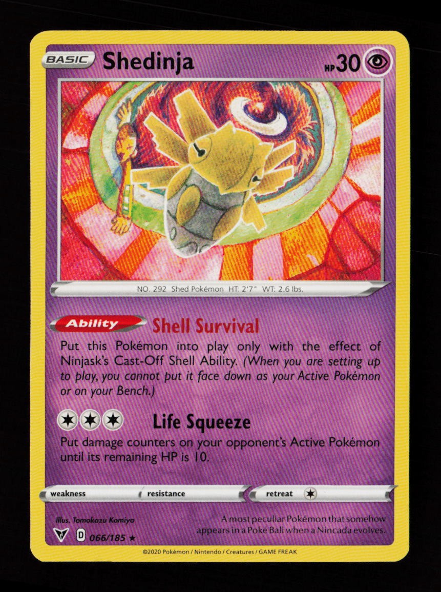 Shedinja 066/185 Rare Tomokazu Komiya Vivid Voltage Pokemon Cards