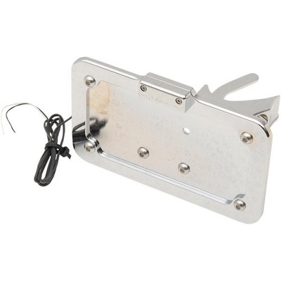 Accutronix Universal Side-Mount License Plate - Chrome with White LPF121HV-C