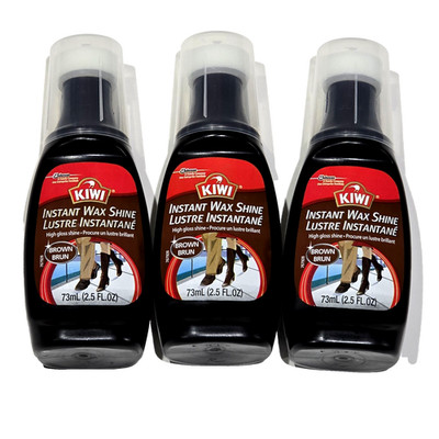 3 Pack Kiwi Instant Wax Shine High Gloss Brown 2.5oz