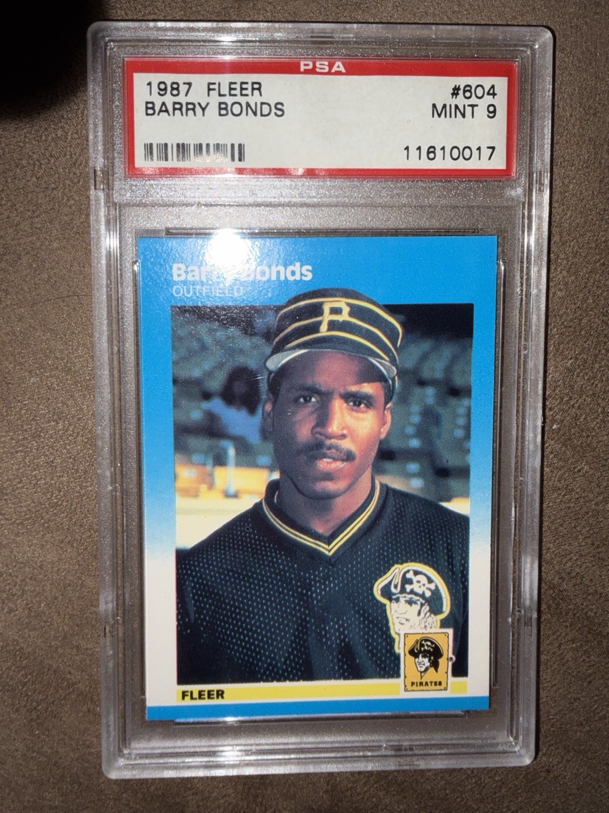 Fleer 1987 Barry Bonds Rookie #604 PSA 9 Pittsburgh Pirates Baseball Card
