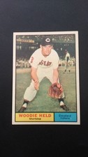 1961 Topps Baseball card # 60 Woodie Held  (G to VG )