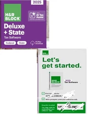 H&R Block Tax Software Deluxe & State fed Efile 2025 (PC/Mac by E.MAlL)