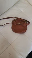 Brown Shoulder Bag for Women with Gold Tone Hardware and Flap Closure