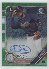 2019 Bowman Chrome Prospect Green Shimmer Refractor 30/99 Derian Cruz Auto 8kv
