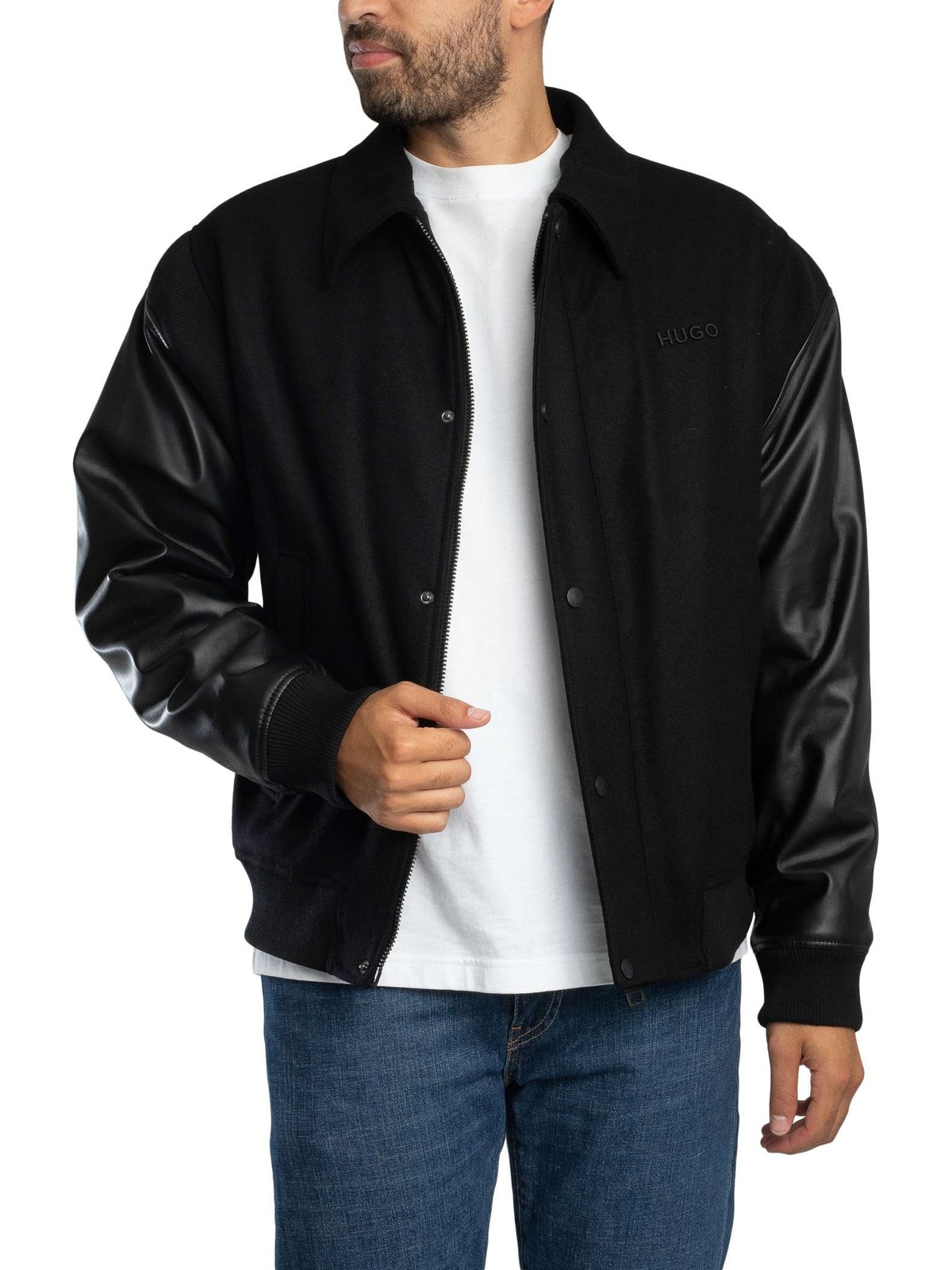 HUGO Mens Barkus2541 Bomber Jacket Black 36390₽